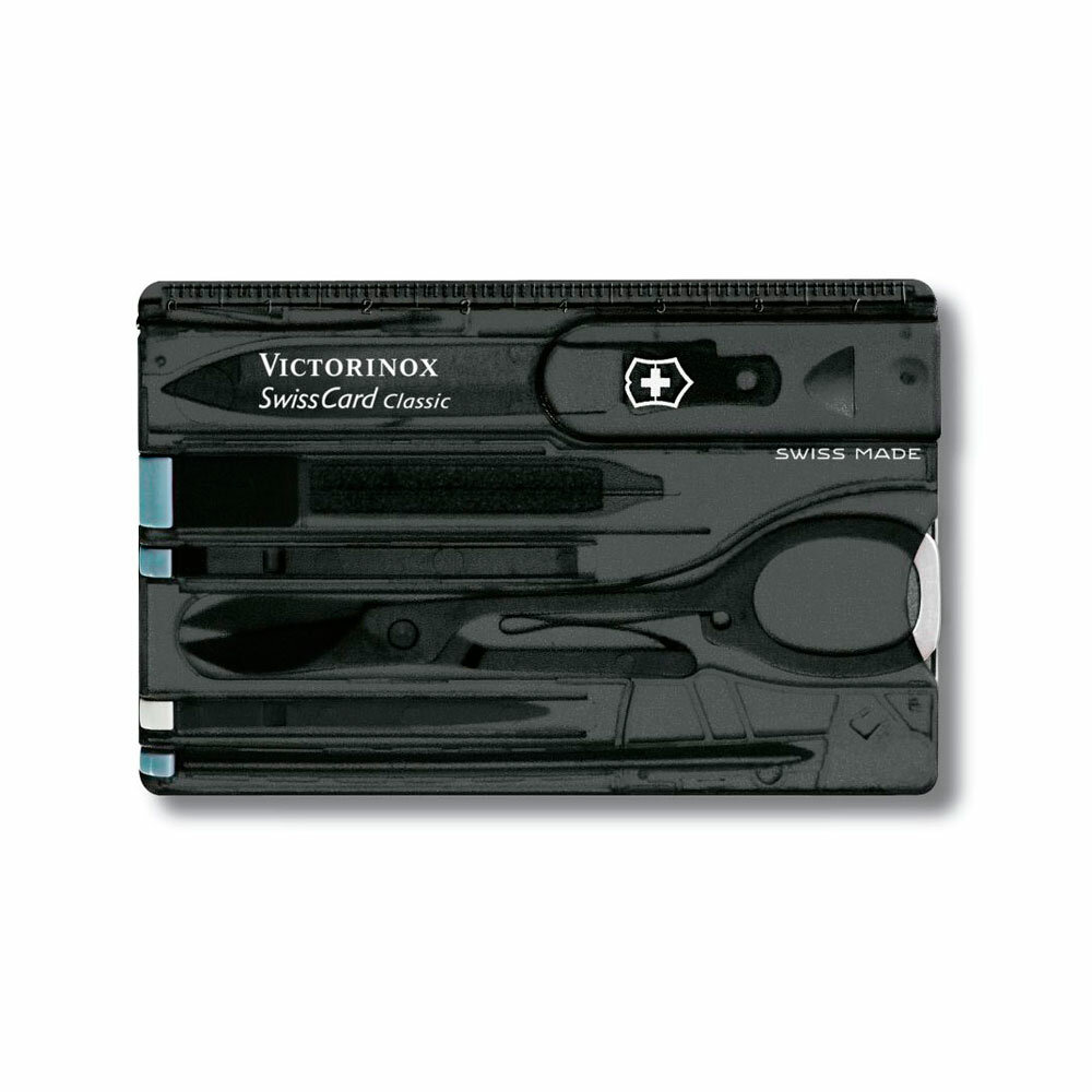 Швейцарская карточка Victorinox SwissCard Classic Transparent Black 10 функций 0.7133.T3