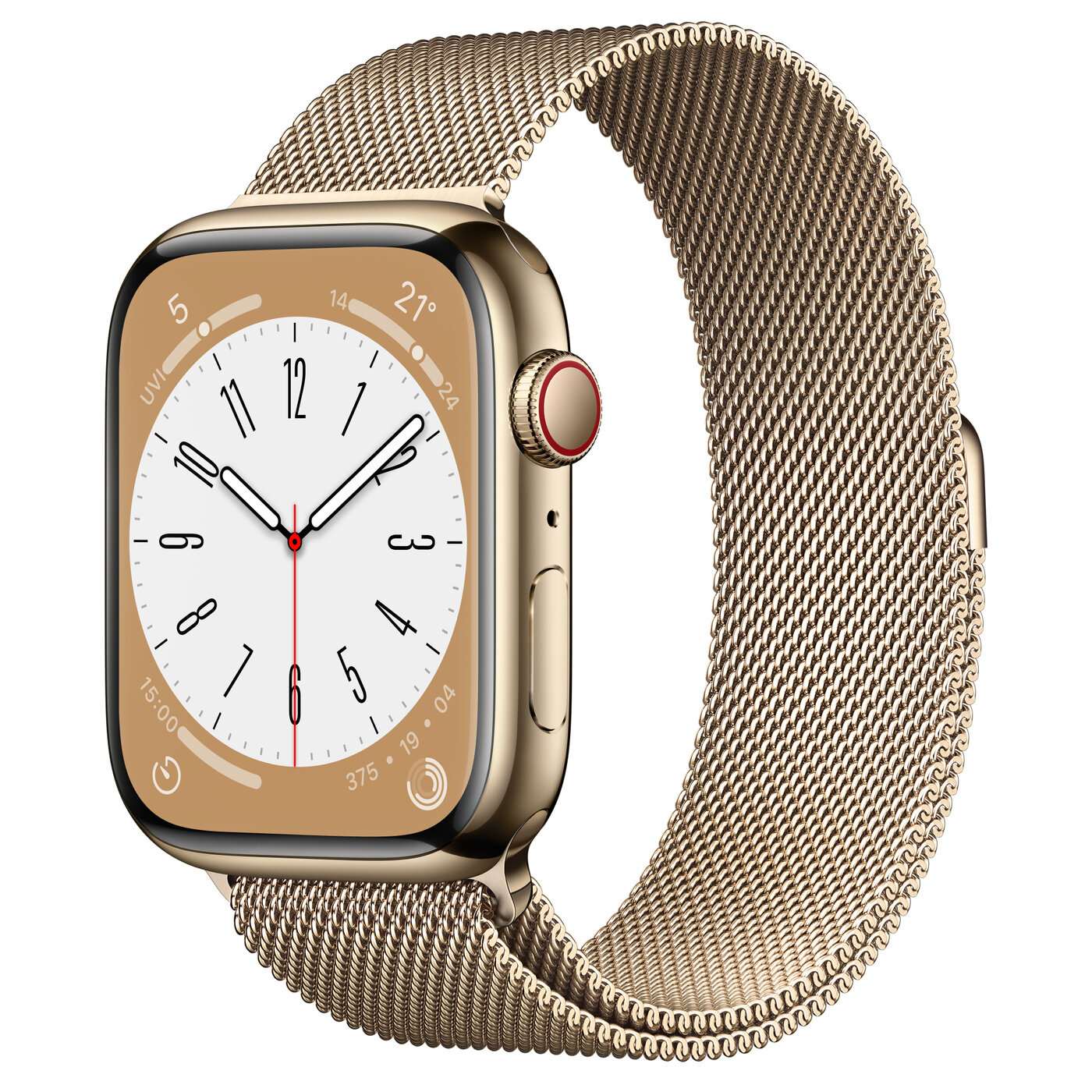 Часы Apple Watch Series 8 GPS + Cellular 45mm (Gold Stainless Steel Case with Gold Milanese Loop)