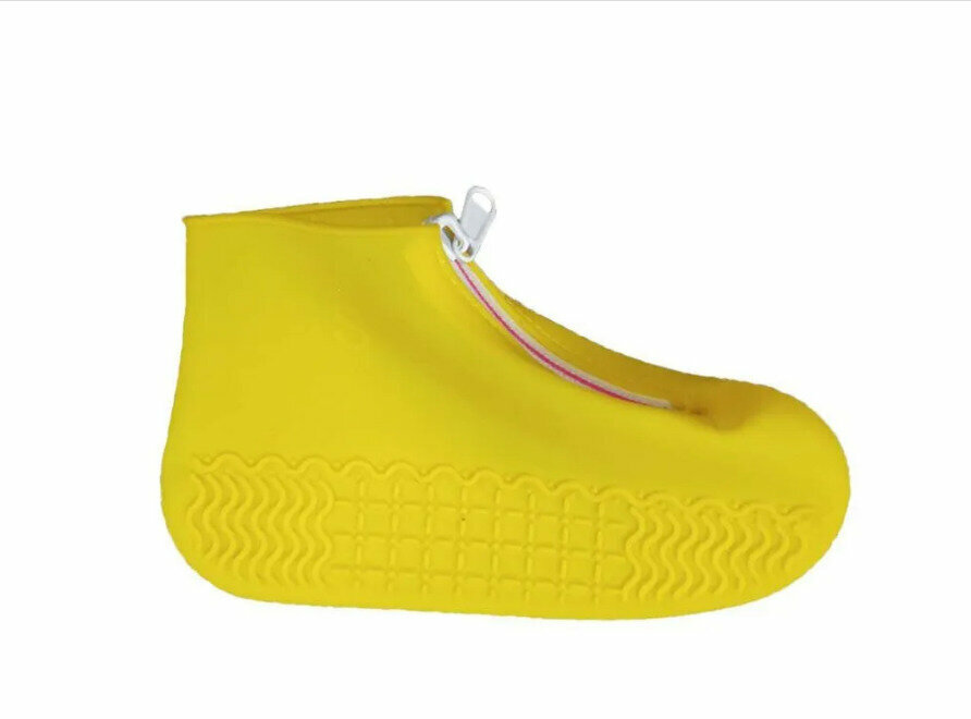 Чехол для обуви силиконовый Размер L 39-42 на молнии чехлы для ботинок от дождя, водонепроницаемые сапоги от дождя - фотография № 3