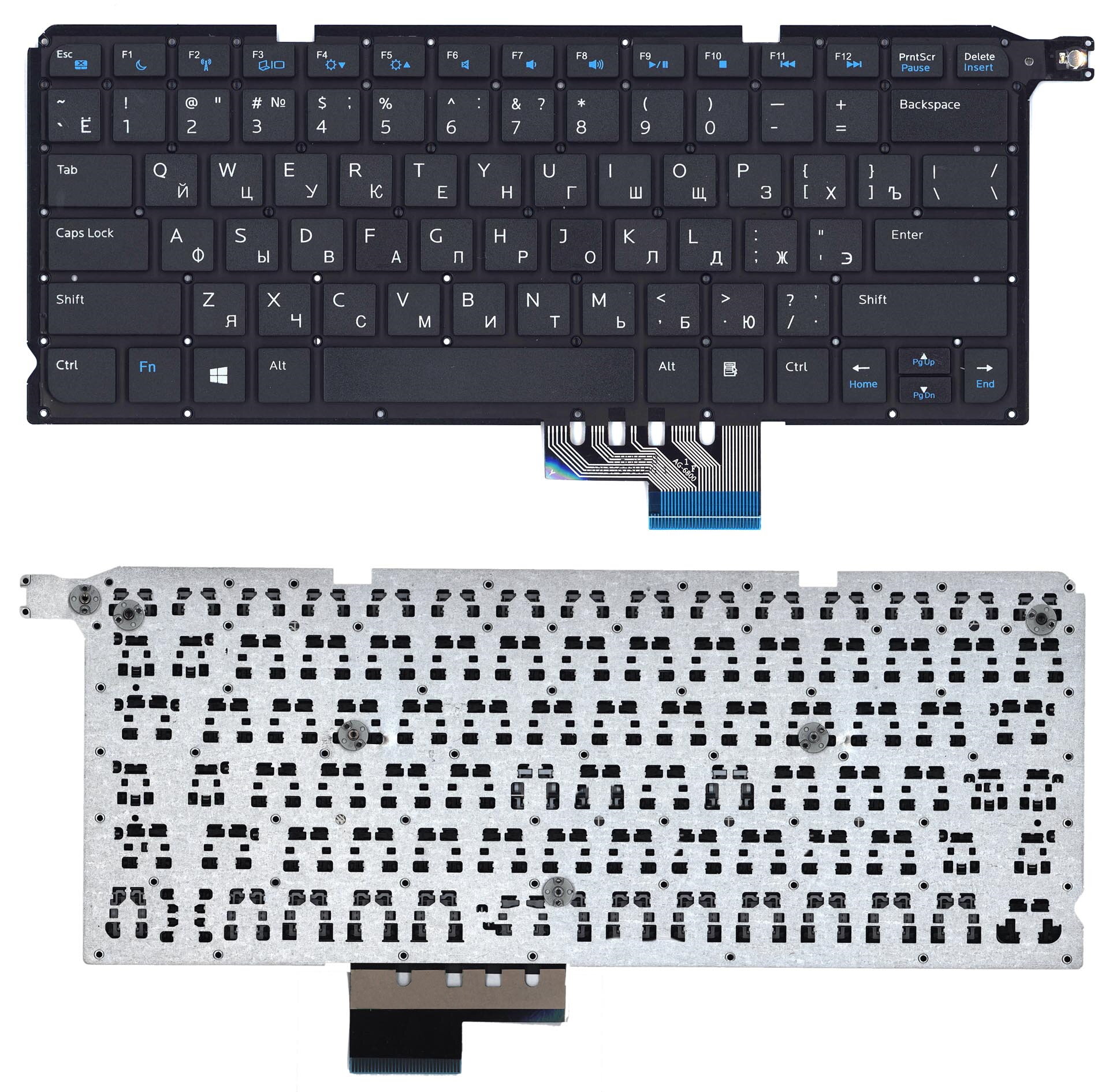 Клавиатура для ноутбука Dell Vosto14 5480R черная без рамки