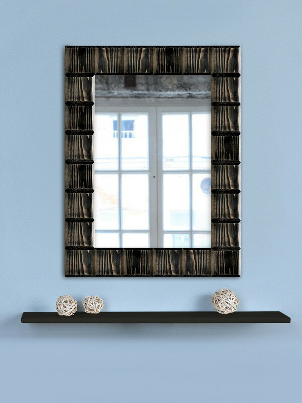 Зеркало сосна черный,100х75 см - фотография № 2