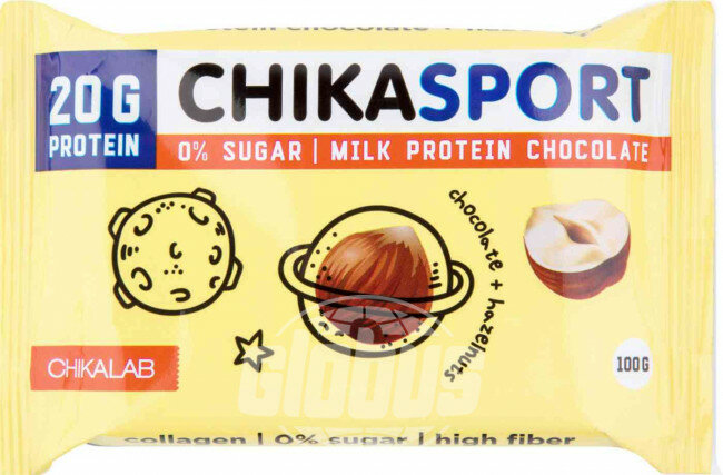 Шоколад молочный Chikalab ChikaSport с фундуком, 100 г