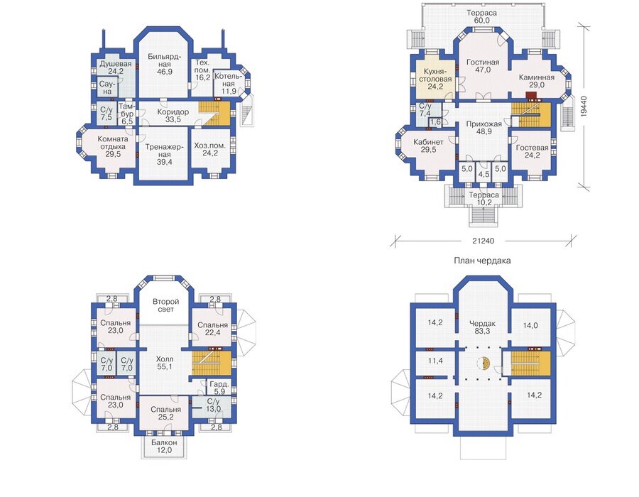 Проект дома Plans-37-77 (663 кв.м, поризованный кирпич 510мм) - фотография № 3