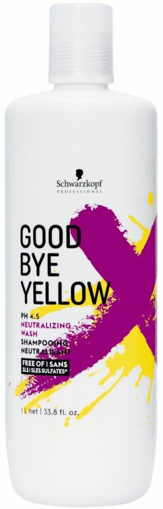 Шампунь для волос с антижелтым эффектом Schwarzkopf Professional Goodbye Yellow Shampoo 1000 мл