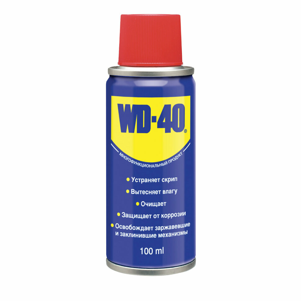 Средство WD-40 универсальное, 100 мл, для тысячи применений в офисе, быту, производстве, WD0000, 602756