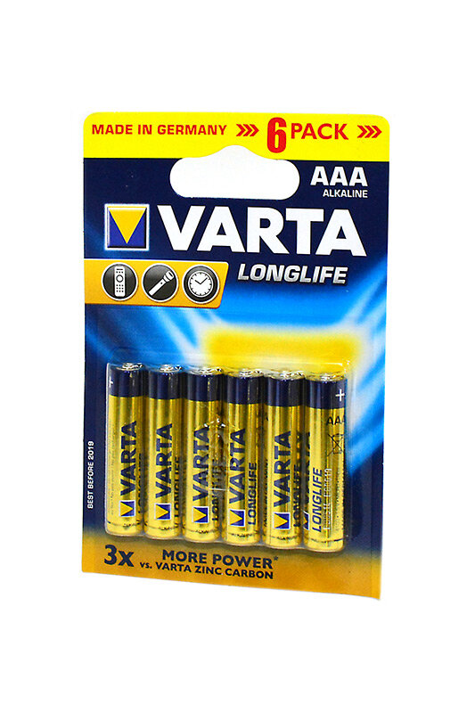 VARTA Батарейка VARTA LONGLIFE LR03 BL6, 6шт (4103)