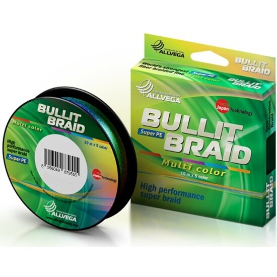 Плетеный шнур Allvega Bullit Braid "Multi Color" 150м 0,08мм 3,6кг