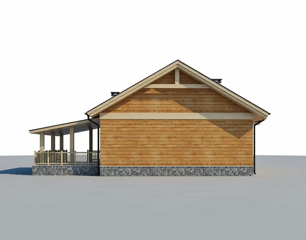 (98м2, 12х9м) Готовый проект одноэтажного каркасного дома с баней и террасой - AS-2327 - фотография № 6