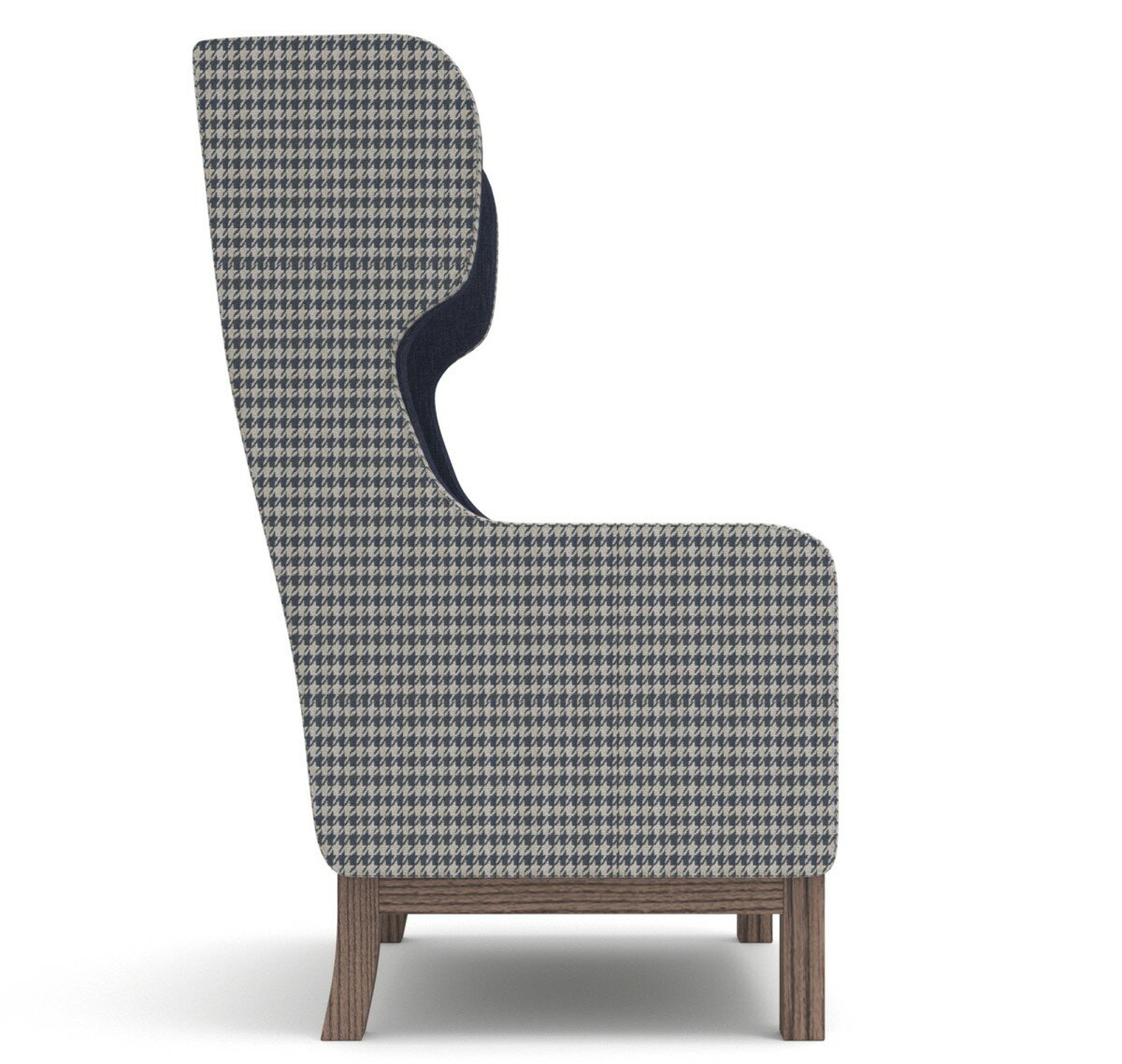 Дизайнерское кресло Soft Element Эликсир, высокая спинка, жаккард, синий с орнаментом, стиль скандинавский лофт, в гостиную - фотография № 3