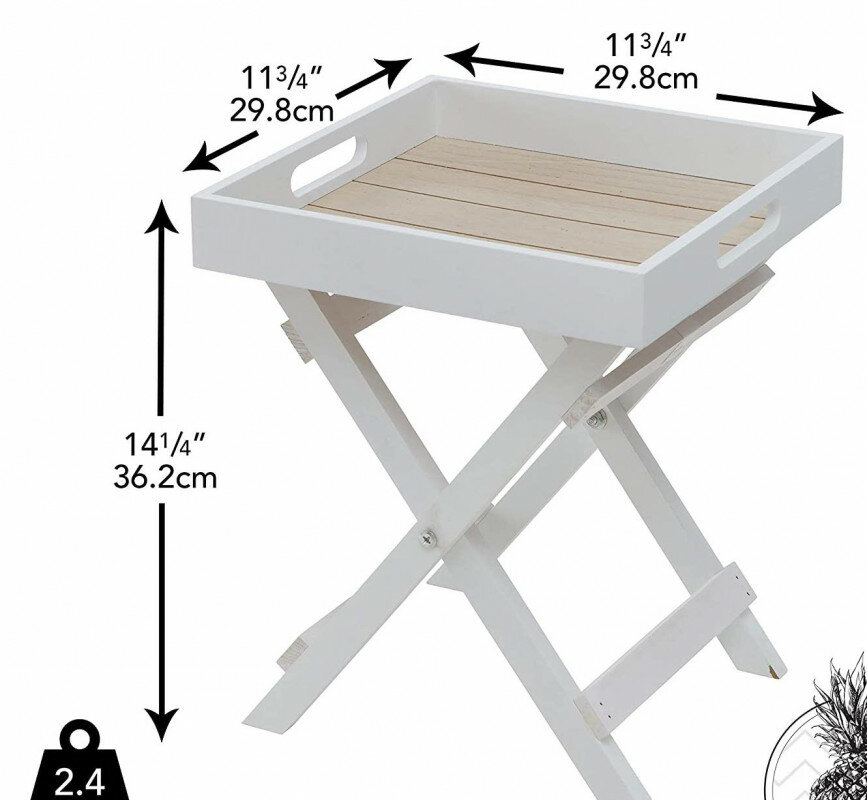 Столик -поднос белый 30*30*37 см - фотография № 6