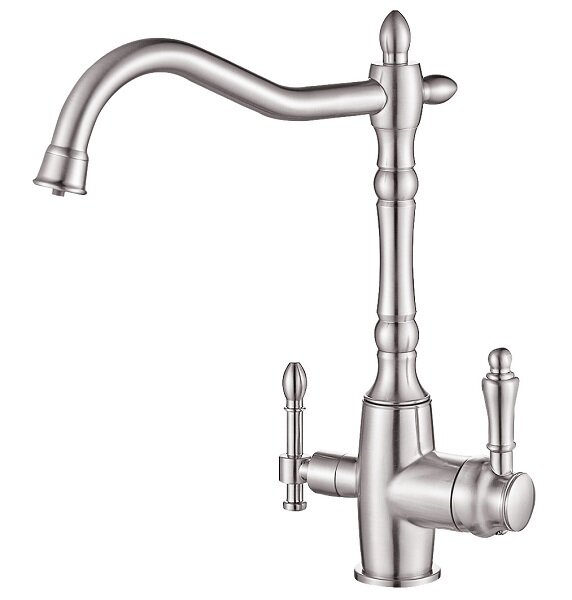 Смеситель для кухни 2в1 Zorg Steel Hammer SH 812 SATIN с подключением к фильтру