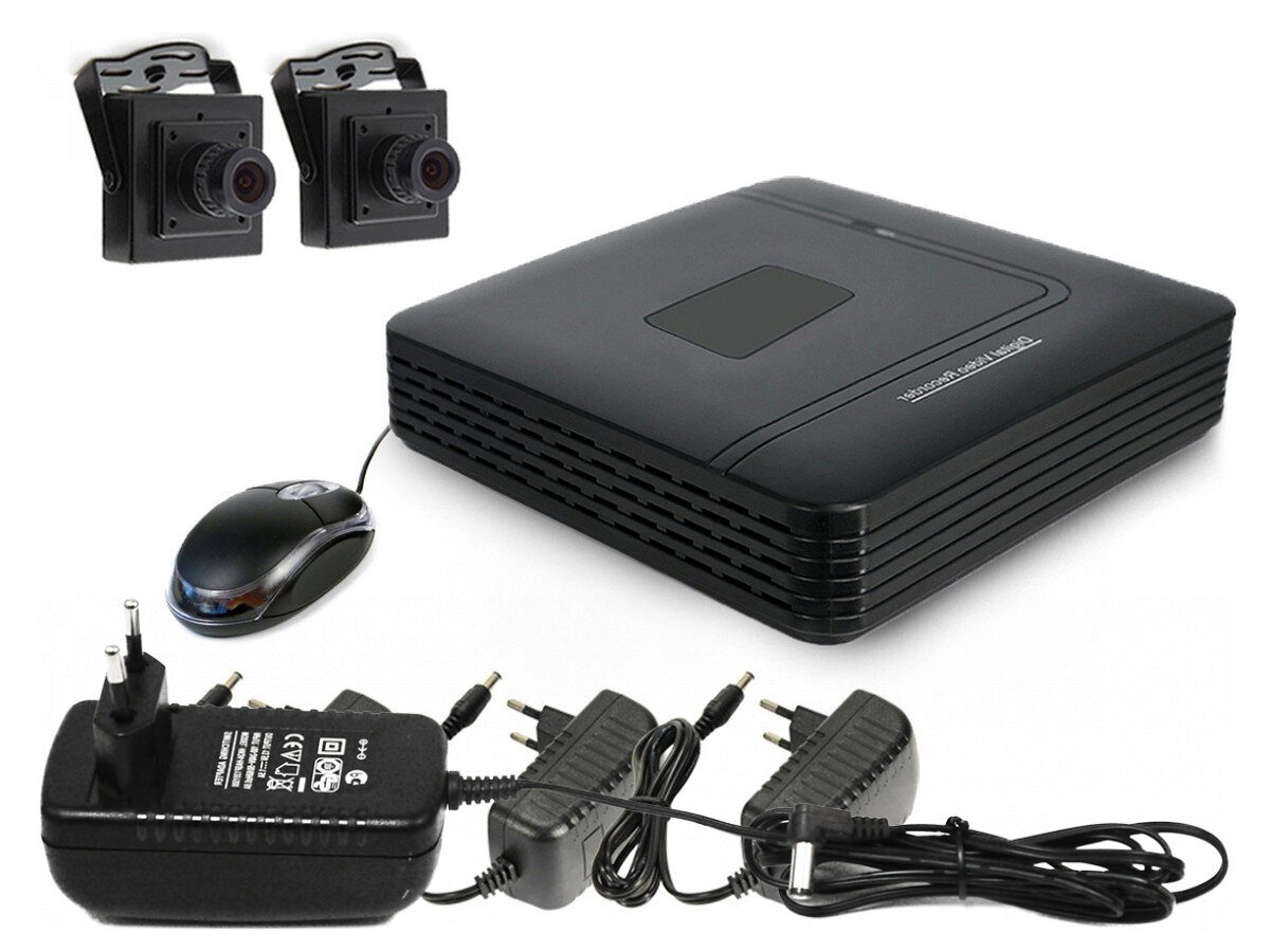 Комплект видеонаблюдения для квартиры - 2 FullHD AHD камеры: KDM 411-AF2 и SKY-2604-5M (O43608RP) - система видеонаблюдения для дома