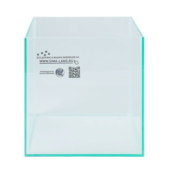 Аквариум куб без покровного стекла, 16 литров, 25 х 25 х 25 см, бесцветный шов - фотография № 2