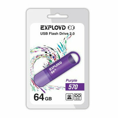 USB Flash Drive 64Gb - Exployd 570 EX-64GB-570-Purple