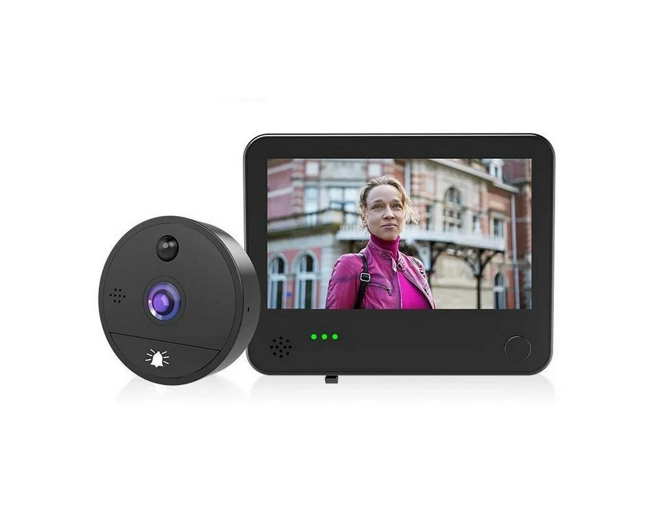 Видеоглазок с монитором Tuya Wi-Fi для двери 2.0MP HDcom DW8-Tuya (1080P) (O45992VI) с записью на SD карту и датчиком движения. Дверной глазок