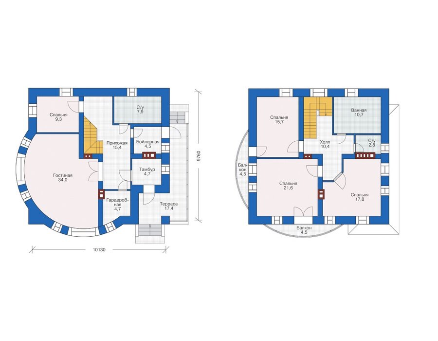 Проект дома Plans-38-53 (160 кв.м, поризованный кирпич 640мм) - фотография № 3