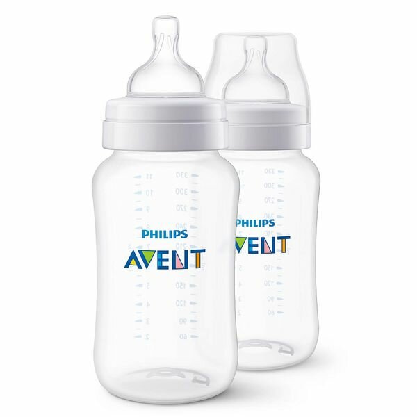 Бутылочка с шир. горлышком с силик. соской средний поток с 3 мес. Anti-colic Philips Avent 2шт 330мл