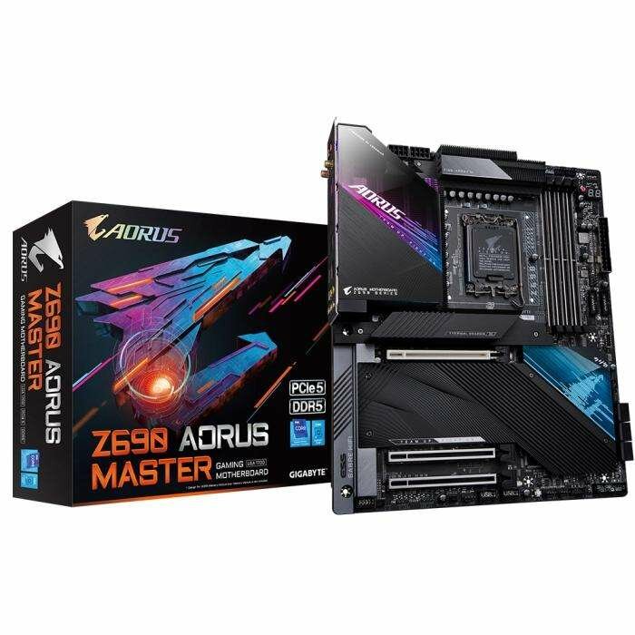 Z690 AORUS MASTER, Socket 1700, Intel®Z690, 4xDDR5-4800, DP, 3xPCI-Ex16, 6xSATA3(RAID 0/1/5/10), 5xM.2, 8Ch Audio, 10GbLan, WiFi, (0+4)xUSB2.0, (9+4)xUSB3.2, (2+1)xUSB3.2 Type-C™, ATX, RTL, {5} (275519)