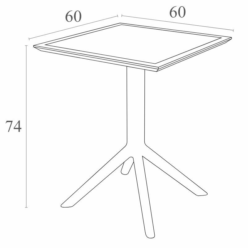 Стол пластиковый складной ReeHouse Sky Folding Table Ø60 Бежевый - фотография № 2