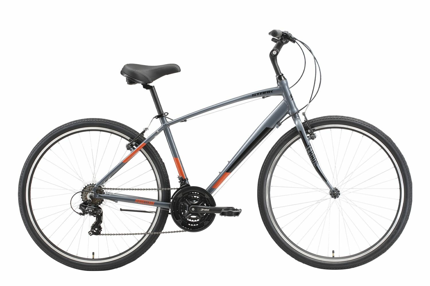 Велосипед Stark Terros 28.2 V (2023) (Велосипед Stark'23 Terros 28.2 V серый/черный/оранжевый 16", алюминий,HQ-0010098)