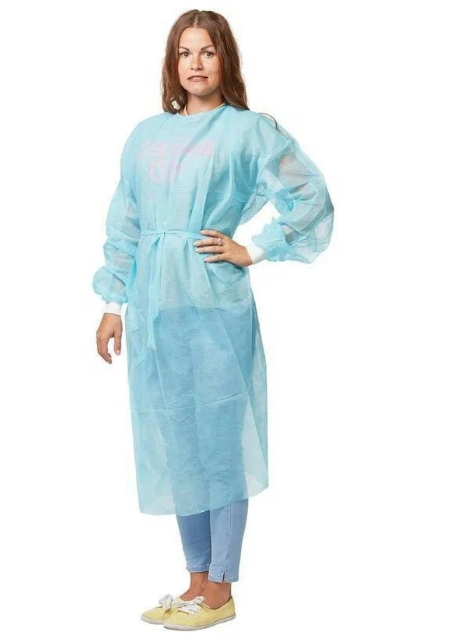 фото Халат хирургический "Евро" одноразовый, длина 140 см, рукав на манжете, нестерильный, рр52-54, (плотность 25гр/м2), 5 шт