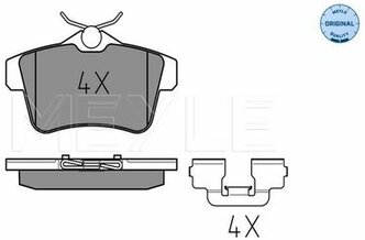 Колодки тормозные задние Citroen C4 II/DS4/DS5 09>17 Peugeot 308 I/3008/5008 09>18 MEYLE 0252492217