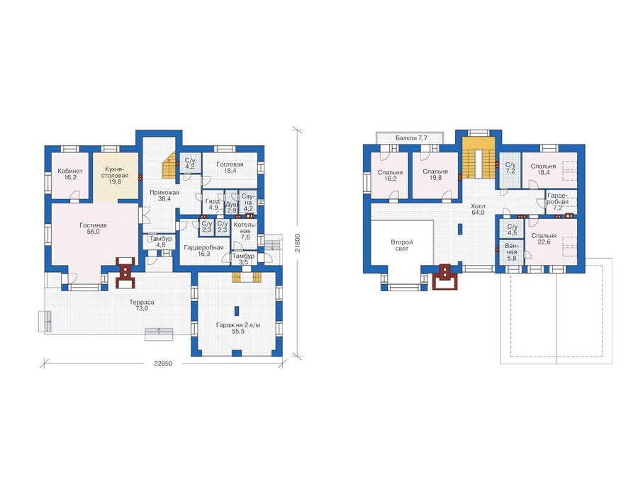 Проект дома Plans-38-60 (423 кв.м, поризованный кирпич 510мм) - фотография № 2