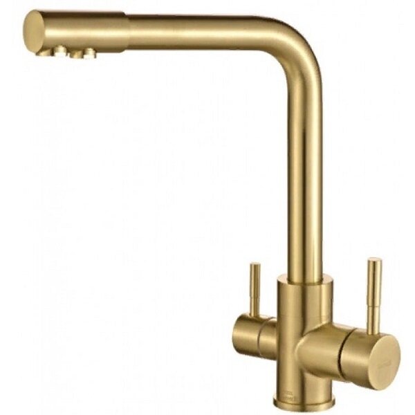 Смеситель для кухни 2в1 Zorg Steel Hammer SH 801 INOX BRONZE PVD с подключением к фильтру