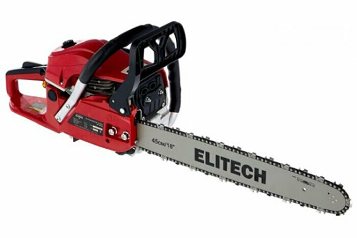 Бензопила ELITECH БП 45/18 (45см3, 1,8кВт/2,4л.с. ш-45см, 0.325/01.5мм, бак 0,55л, 7,5кг)