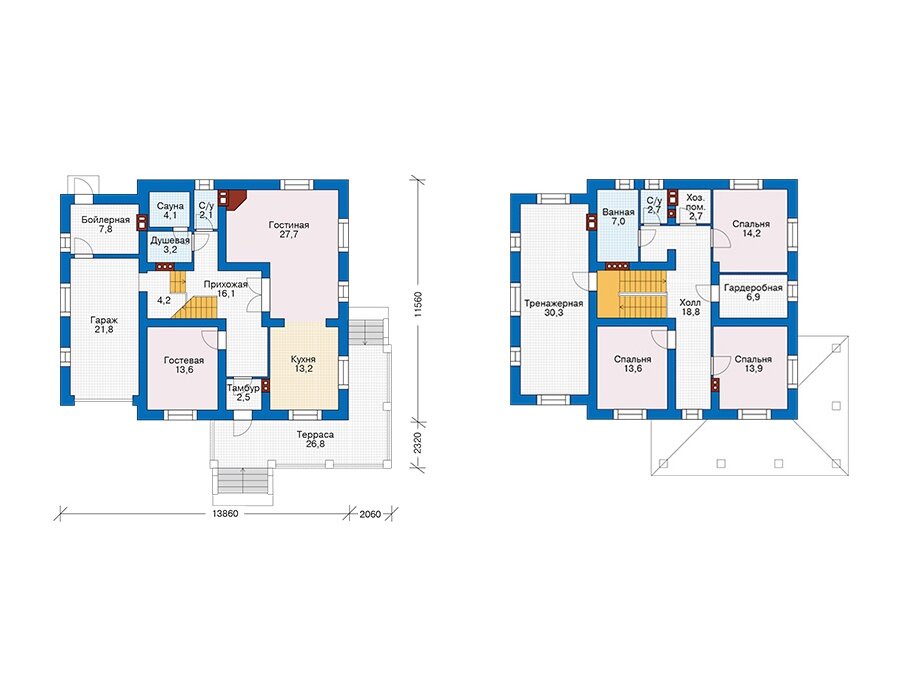 Проект дома Plans-57-23 (226 кв.м, газобетон) - фотография № 2