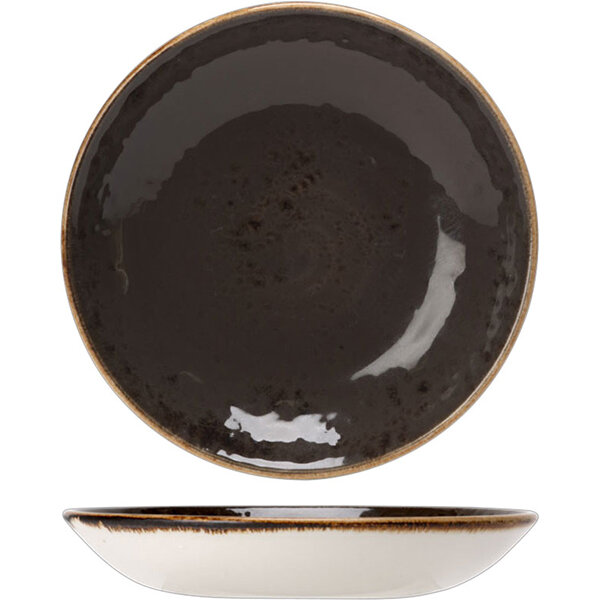 фото Салатник «Крафт»; материал: фарфор; 100 мл; диаметр=13, высота=4 см.; серый