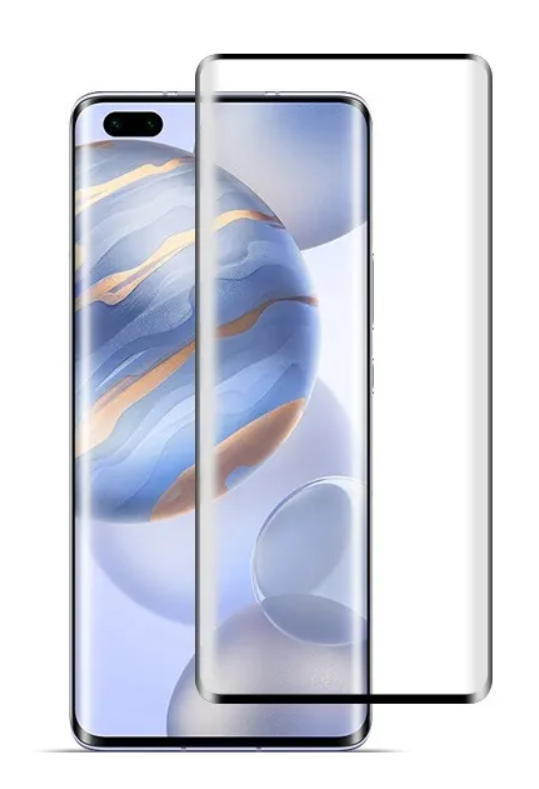 Защитное стекло на Huawei Honor 30 Pro/ 30 Pro +/Nova 7 Pro, проклейка по краю, черный, X-CASE