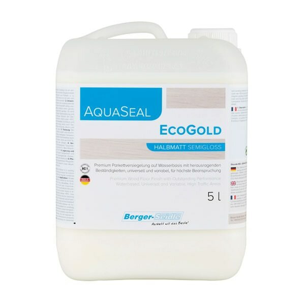 Лак Berger-Seidle Aqua-Seal EcoGold полуматовый акрил-уретановый бесцветный 5 л