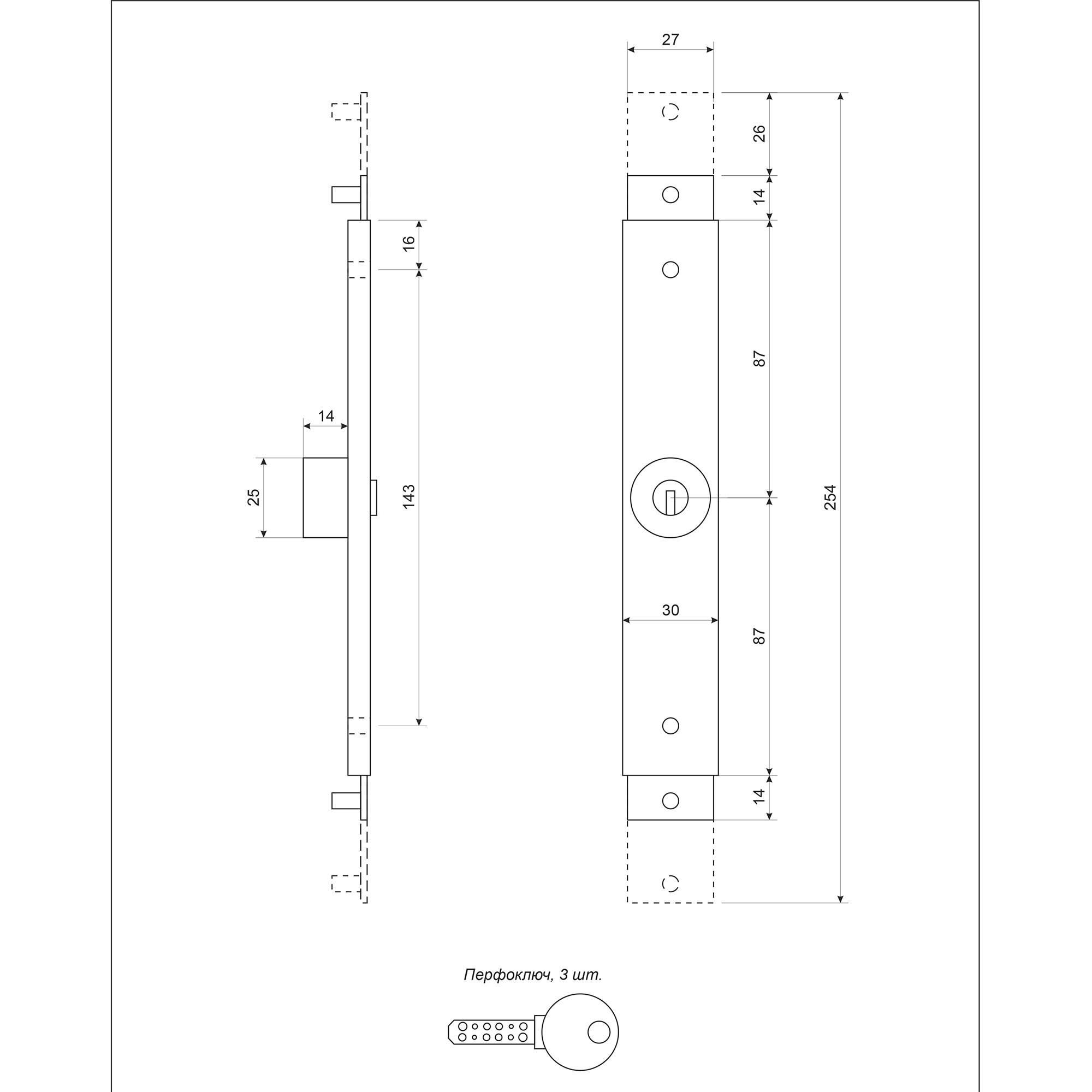 Замок накладной для роллет Apecs RSL-30x120, цвет золото - фотография № 3