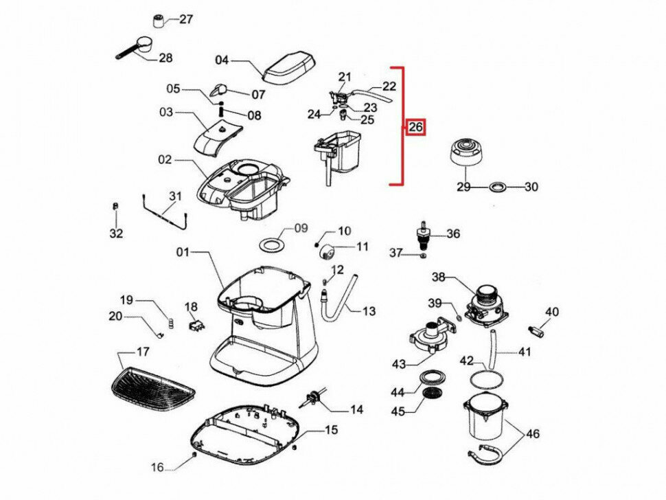 Узел капучинатора в сборе Delonghi EC9, зам. 7332102900 7332119600 - фотография № 2