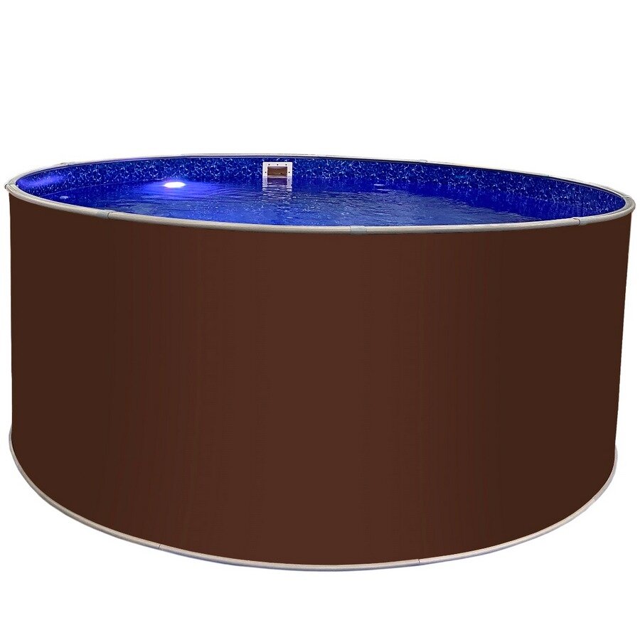 Каркасный бассейн Лагуна круглый 3,66 х 1,25 м, панель 0,4 мм (цвет: тёмный шоколад RAL 8017, чаша - волна), цена - за 1 компл