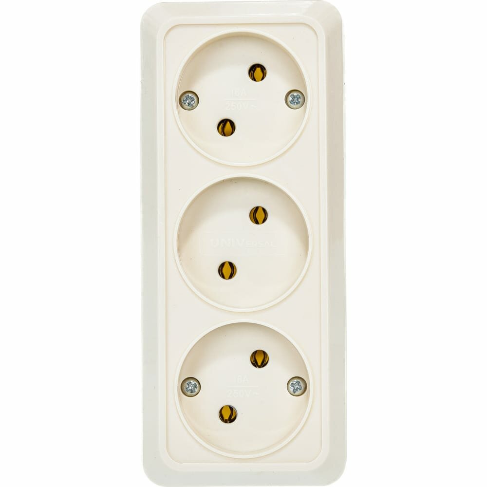 фото Трехместная розетка UNIVersal олимп 1166