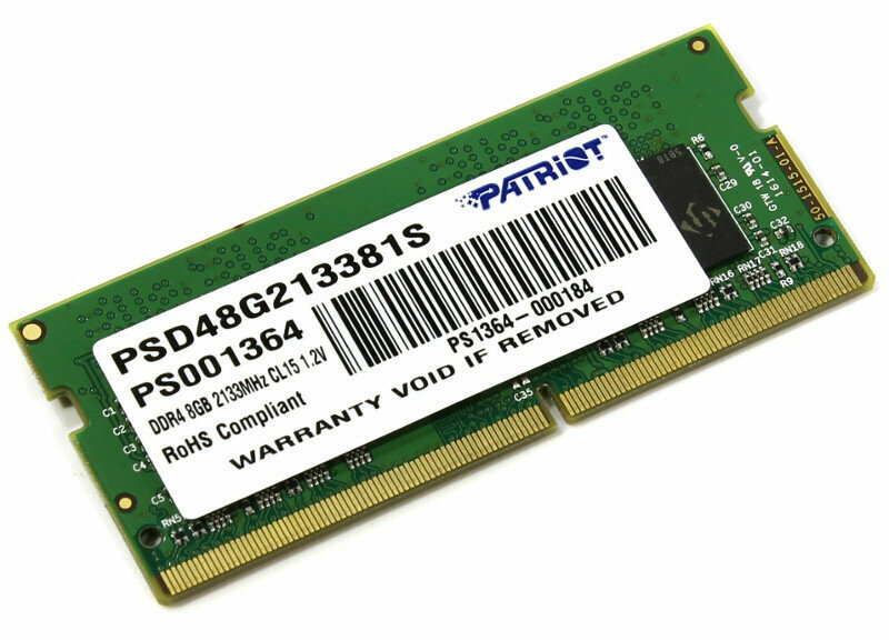 Оперативная память Patriot Memory SL 8 ГБ DDR4 2133 МГц SODIMM CL15 PSD48G213381S