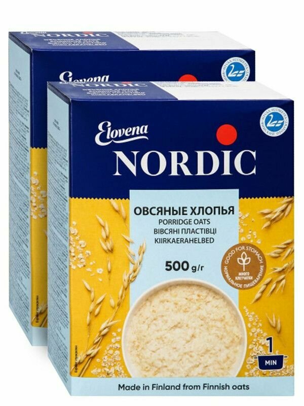 Nordic Хлопья овсяные (1 мин.) 2 шт по 500 гр - фотография № 1