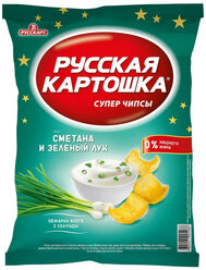 Русская Картошка Чипсы Русская картошка со вкусом сметаны и лука, 80 гр, 13 шт.