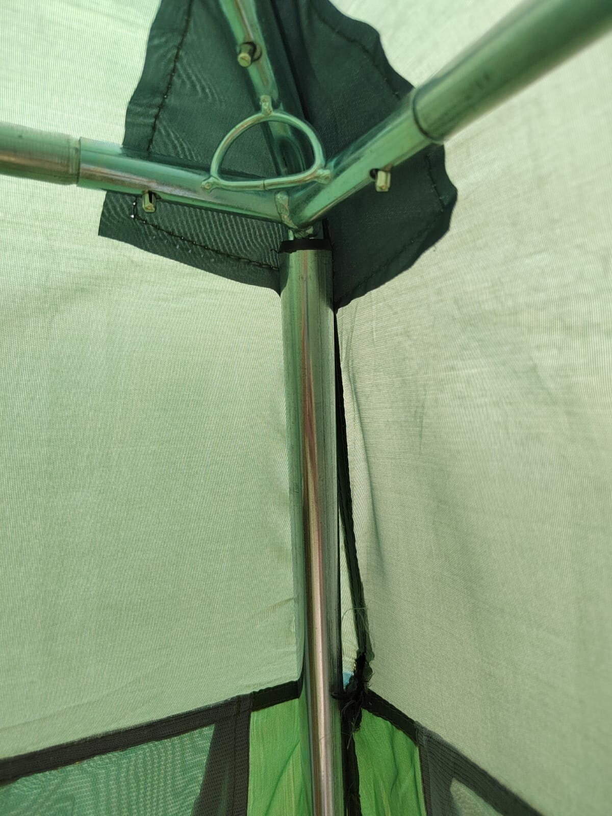 Палатка-шатер-беседка, размер 320x320x235 для отдыха из металлического стального каркаса + усиленная москитная сетка 2902 - фотография № 7