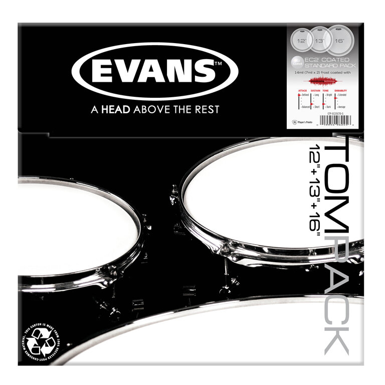 Evans ETP-EC2SCTD-S Standard Набор пластика для барабана 12", 13", 16"