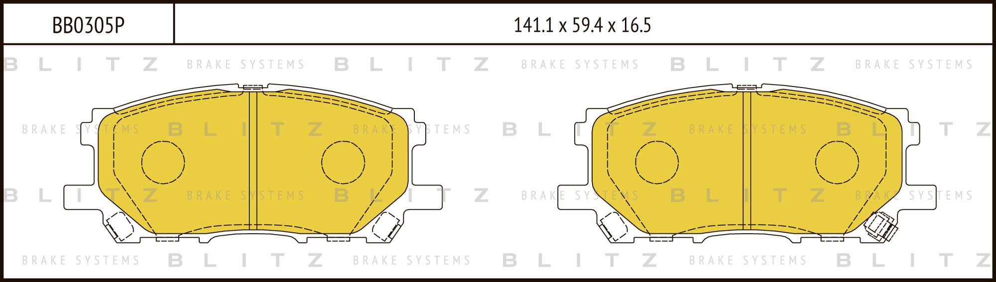 Колодки тормозные дисковые передние LEXUS RX 03- BLITZ BB0305P