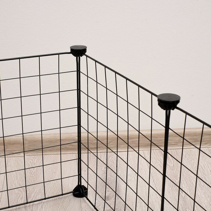 Пижон Вольер 8 секций , металлический, черный, 70 х 70 х 35 см, (35 х 35 см звено) - фотография № 4
