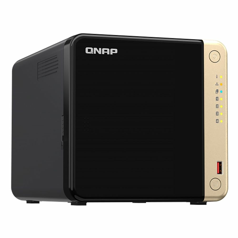 Сетевое хранилище NAS Qnap TS-464-8G черный - фото №1