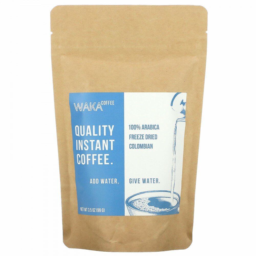 Waka Coffee, Растворимый кофе из 100% арабики, колумбийский, средней обжарки, 99 г (3,5 унции) - фотография № 1