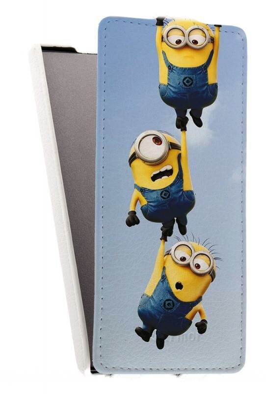 Кожаный чехол для Huawei Ascend P7 Armor Case "Full" (Белый) (Дизайн 1/1)