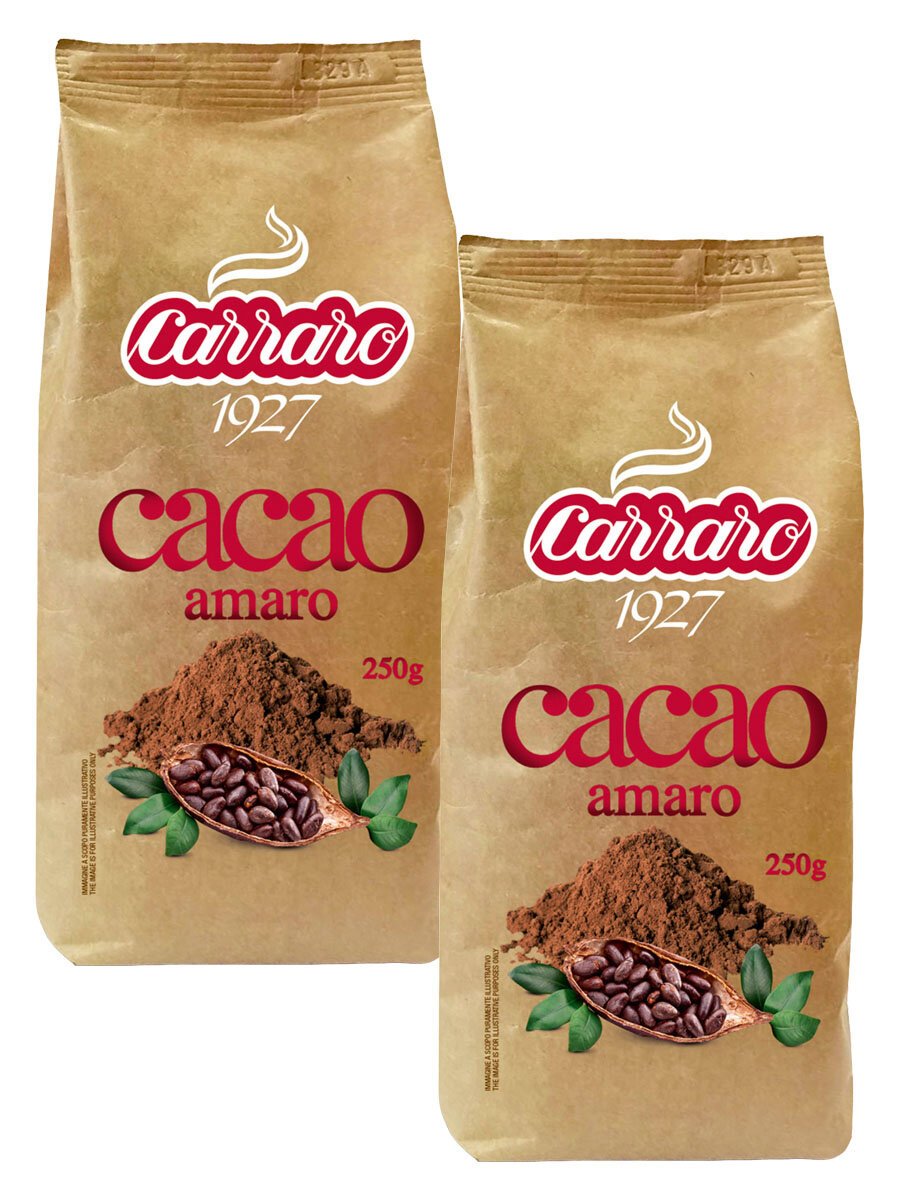 Какао-напиток Carraro Cacao Amaro 2x250гр 250гр муп 5098