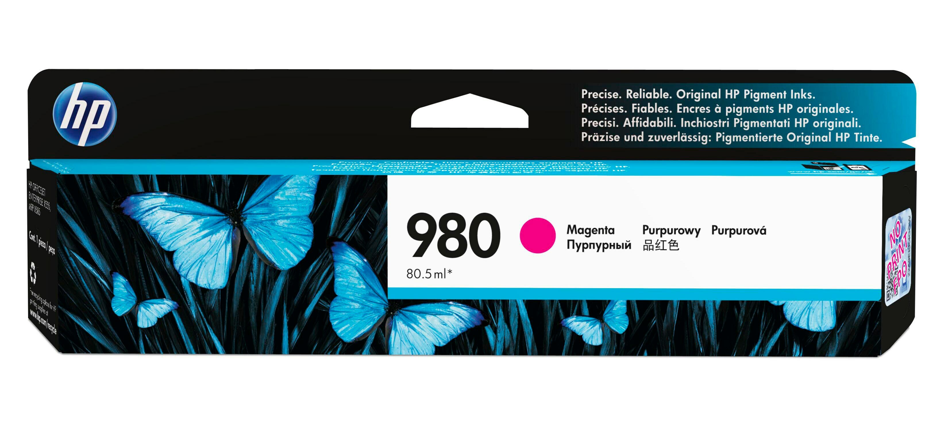 Картридж для печати HP Картридж HP 980 D8J08A вид печати струйный, цвет Пурпурный, емкость 81мл.