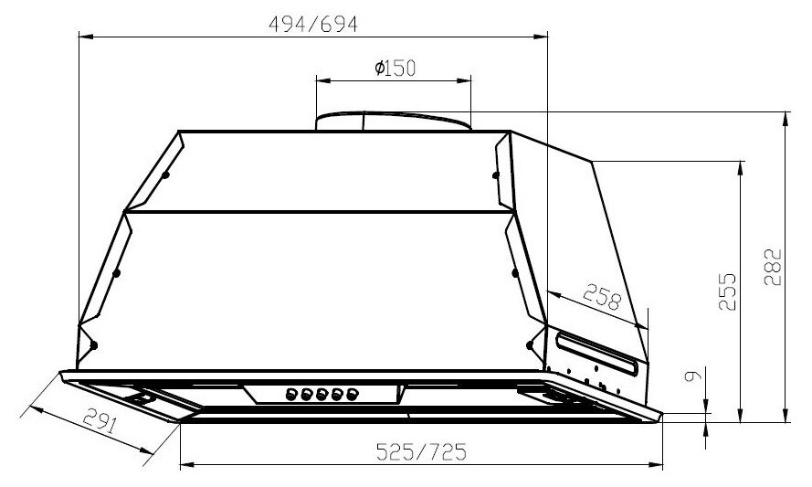 Вытяжка встраиваемая Lex GS Bloc P 600 белый управление: кнопочное (1 мотор)